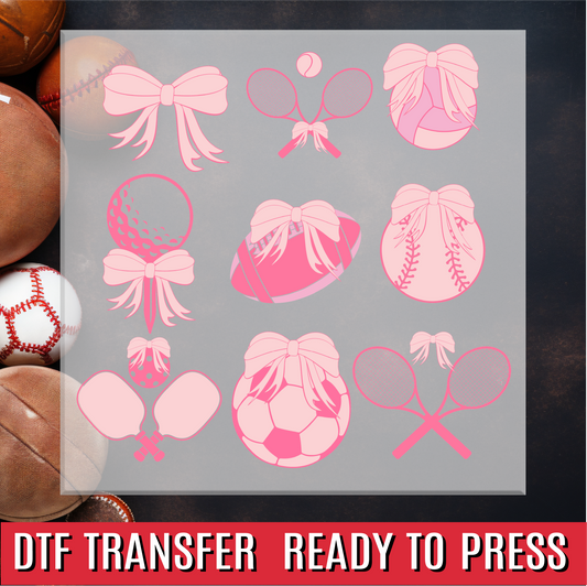 Pink Sports Coquette DTF Transfer
