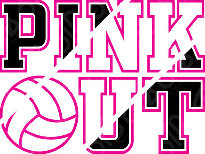 Volleyball Pink Out DTF Transfer
