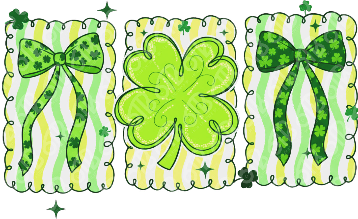 Preppy Shamrock Bows DTF Transfer