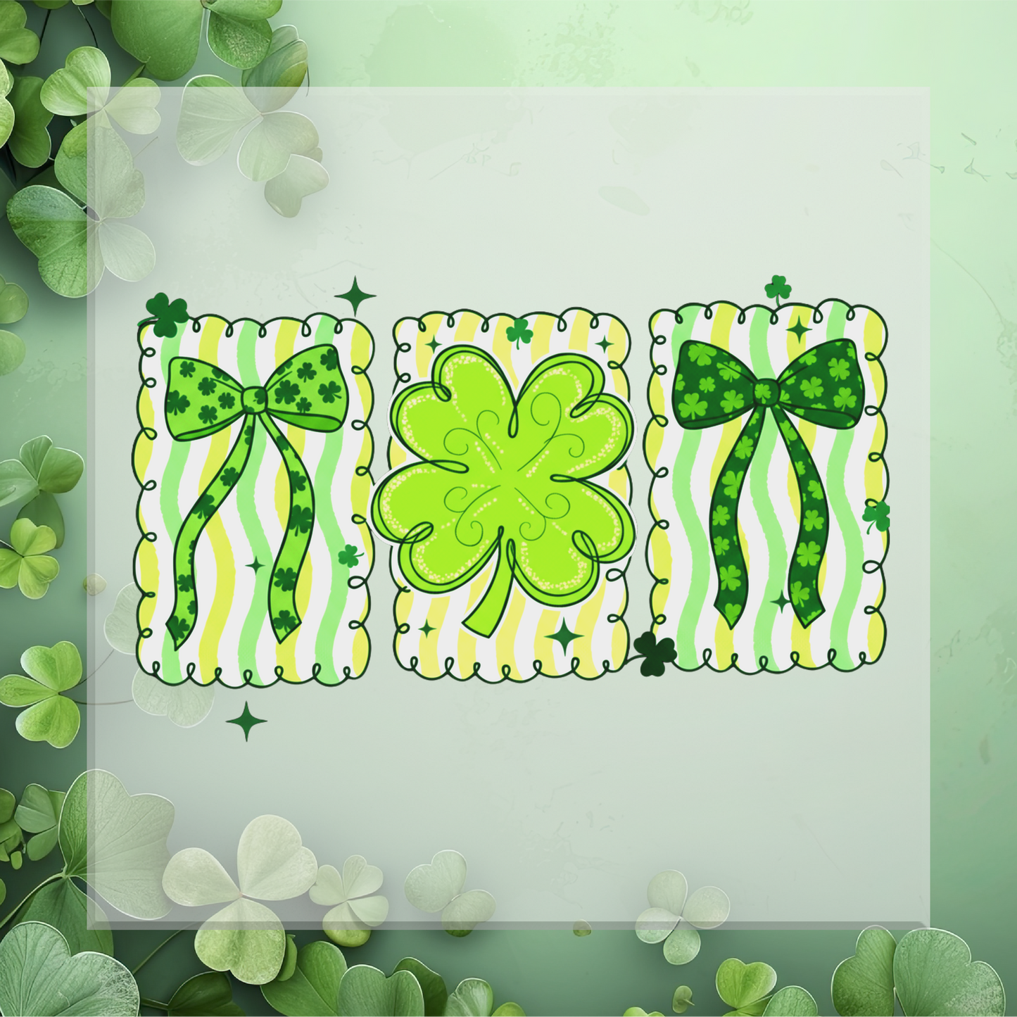 Preppy Shamrock Bows DTF Transfer