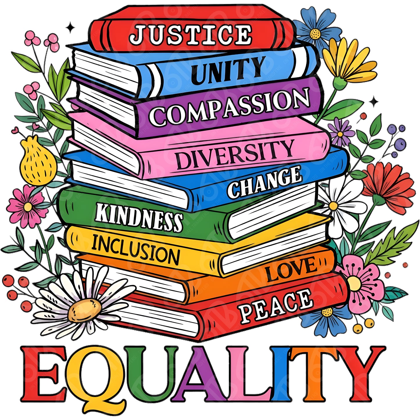 Equality Book Stack DTF Transfer