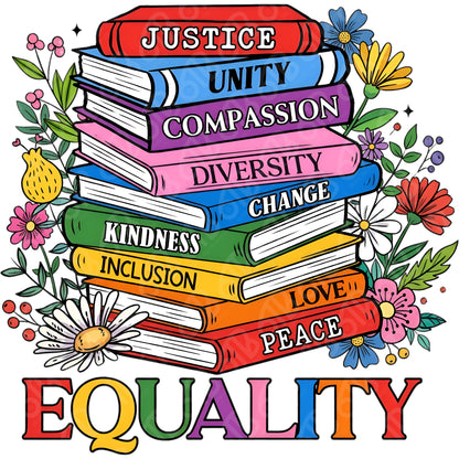 Equality Book Stack DTF Transfer