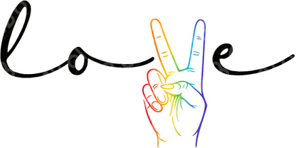 Rainbow Love Peace DTF Transfer