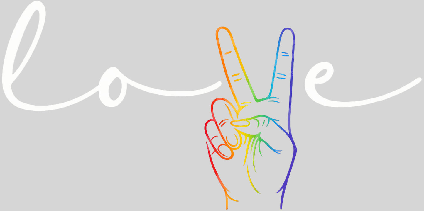 Rainbow Love Peace DTF Transfer