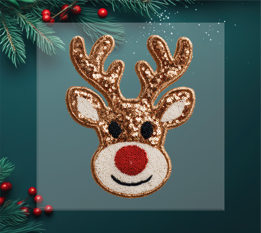 Reindeer Faux Sequins DTF Transfer