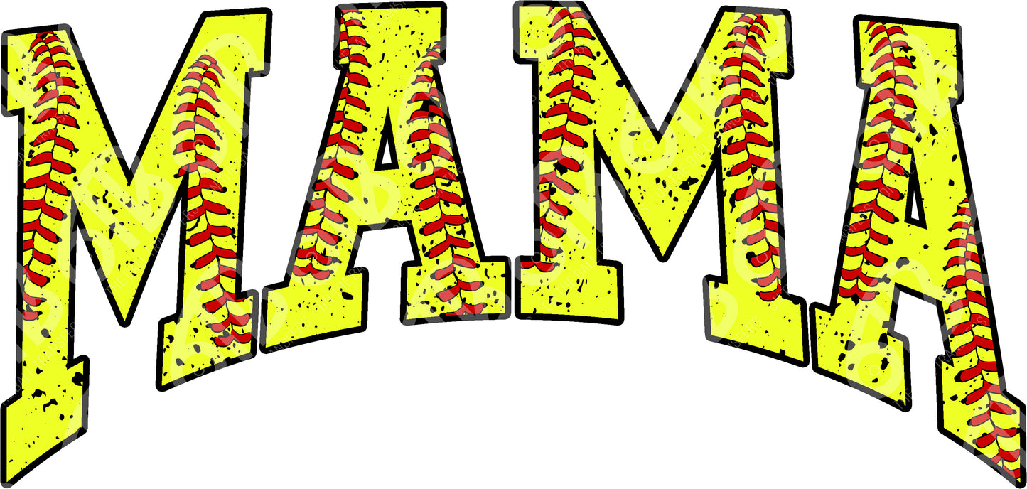 Softball Mama Varsity Arch DTF Transfer