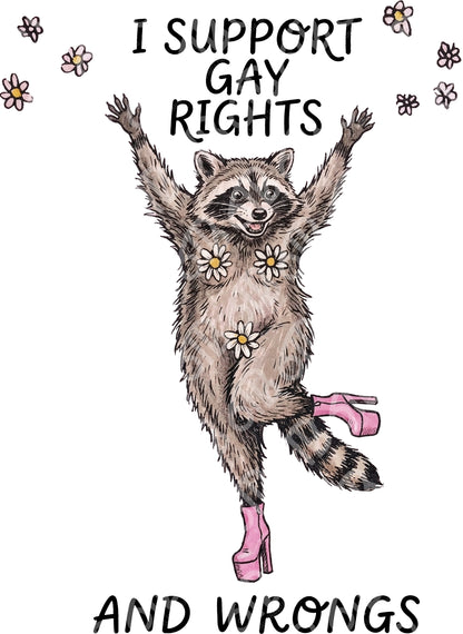 I support Gay Rights and Wrongs DTF Transfer