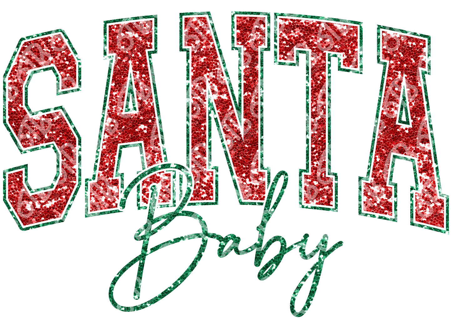 Santa Baby Faux Sequins DTF Transfer