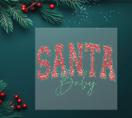 Santa Baby Faux Sequins DTF Transfer