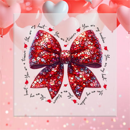 Faux Sequins Bow DTF Transfer