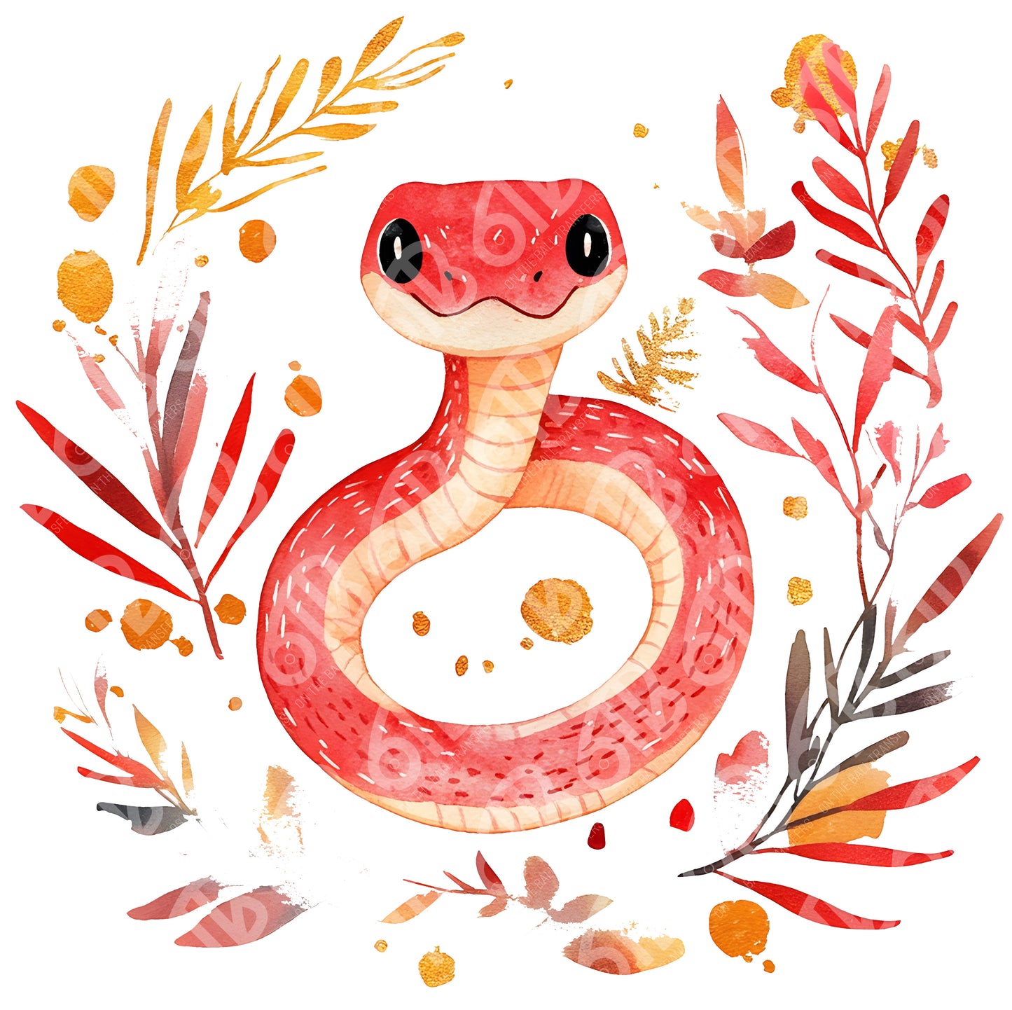 Snake watercolor Sublimation Transfer