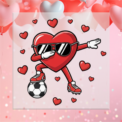 Valentine's Day Soccer Dab DTF Transfer