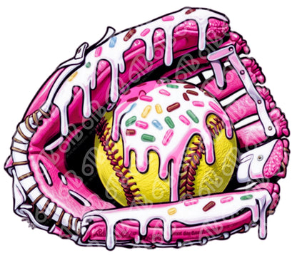Softball Ice Cream Melt DTF Transfer