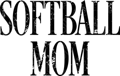 Softball Mom distressed text DTF Transfer