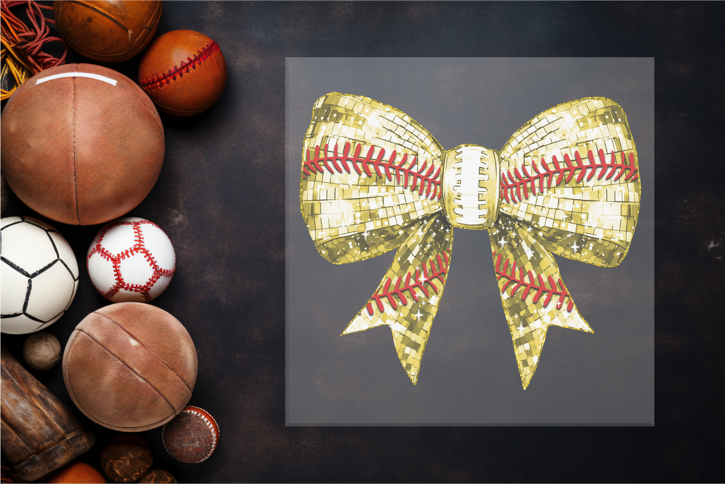 Softball Bow Sublimation Transfer