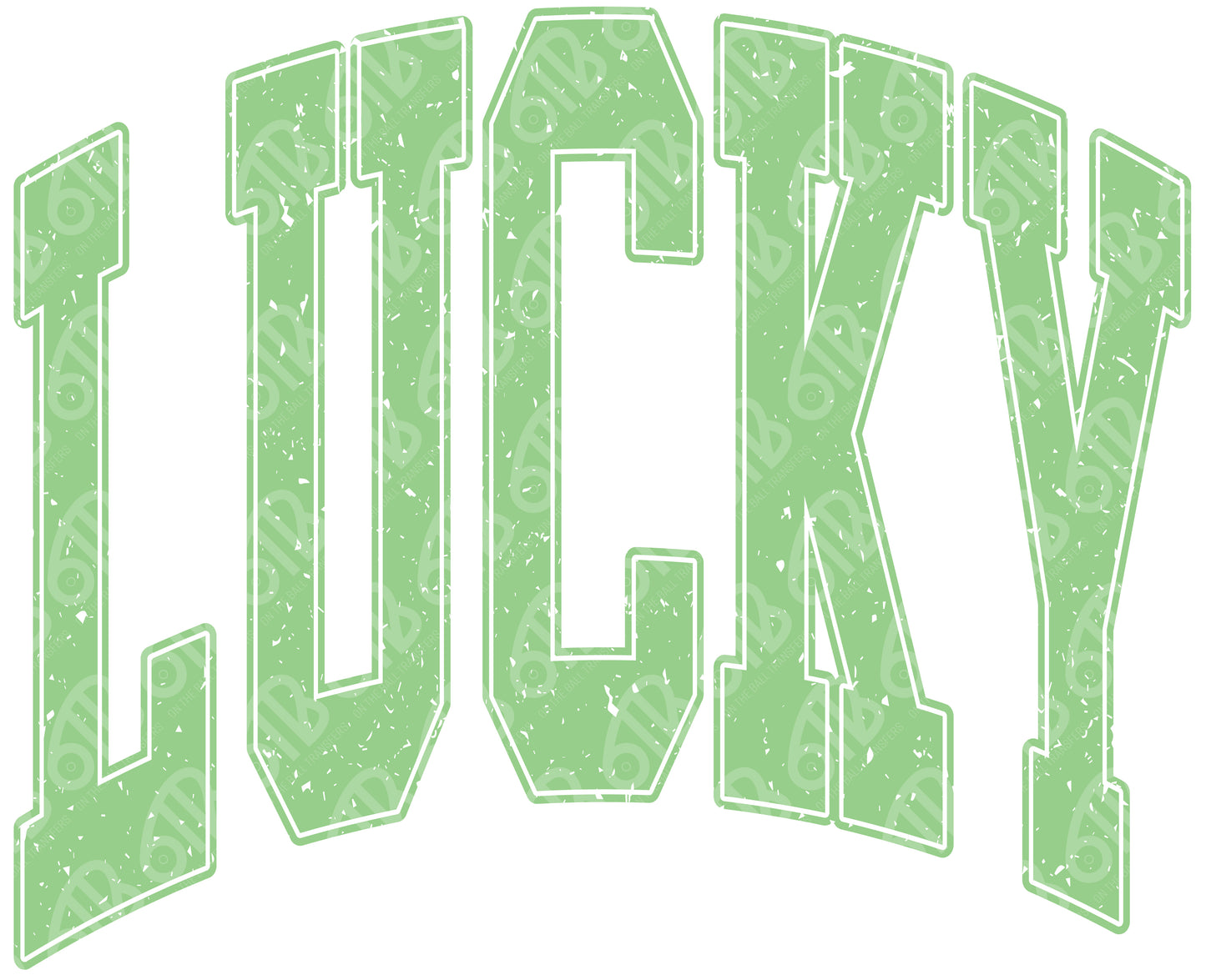 Lucky Light Green Distressed DTF Transfer