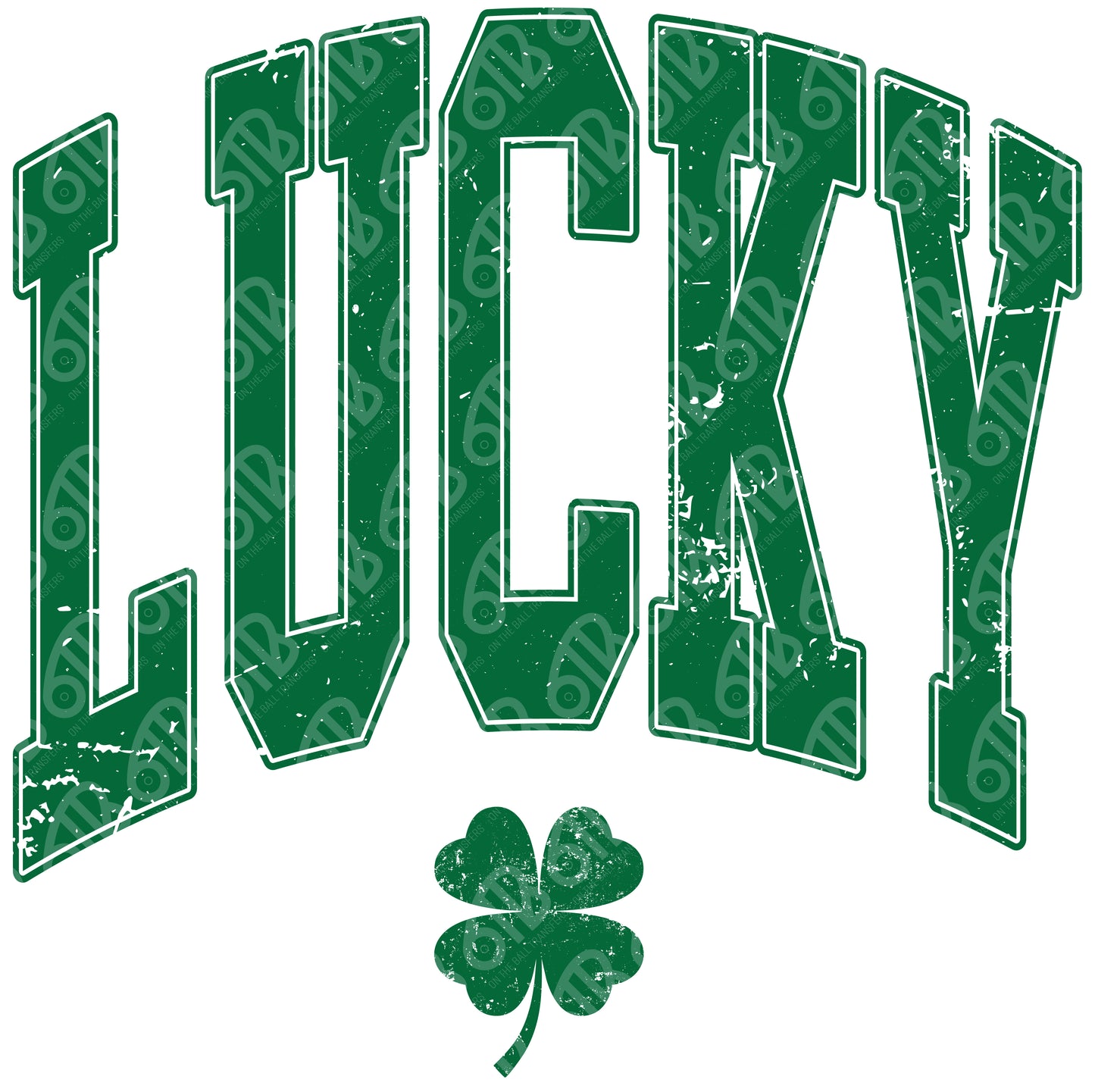 Lucky Distressed Shamrock DTF Transfer