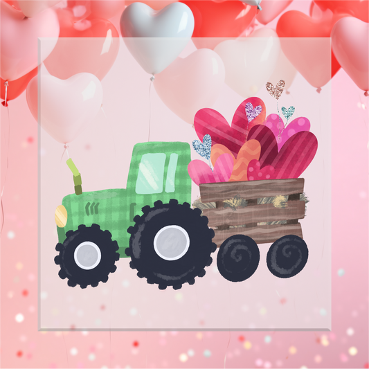 Valentine's Day Tractor DTF Transfer