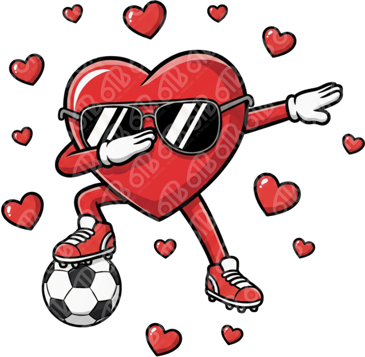 Valentine's Day Soccer Dab DTF Transfer