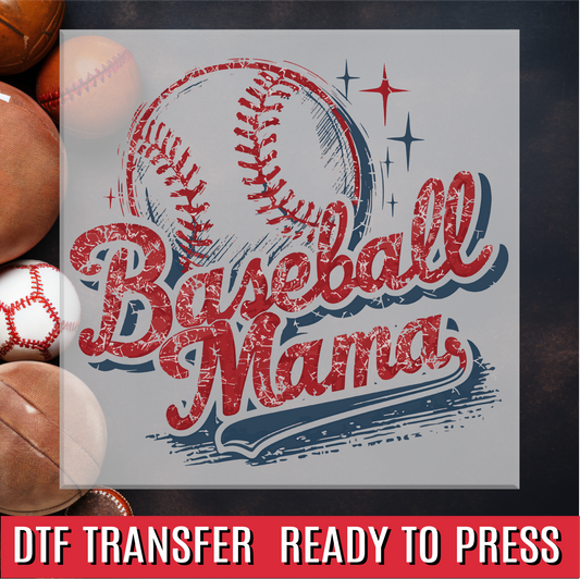 Baseball Mama Script DTF Transfer