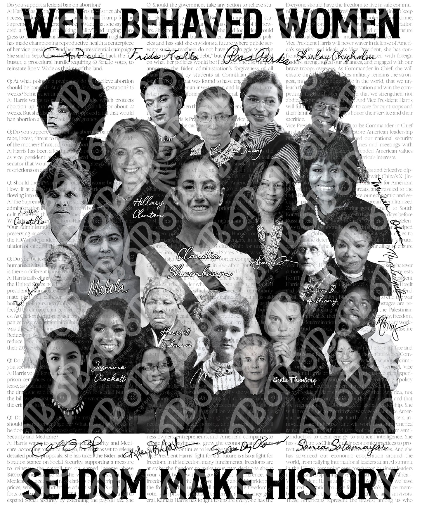 Well Behaved Women Portraits Sublimation Transfer