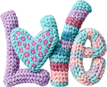 Purple and Blue Love Faux Yarn DTF Transfer