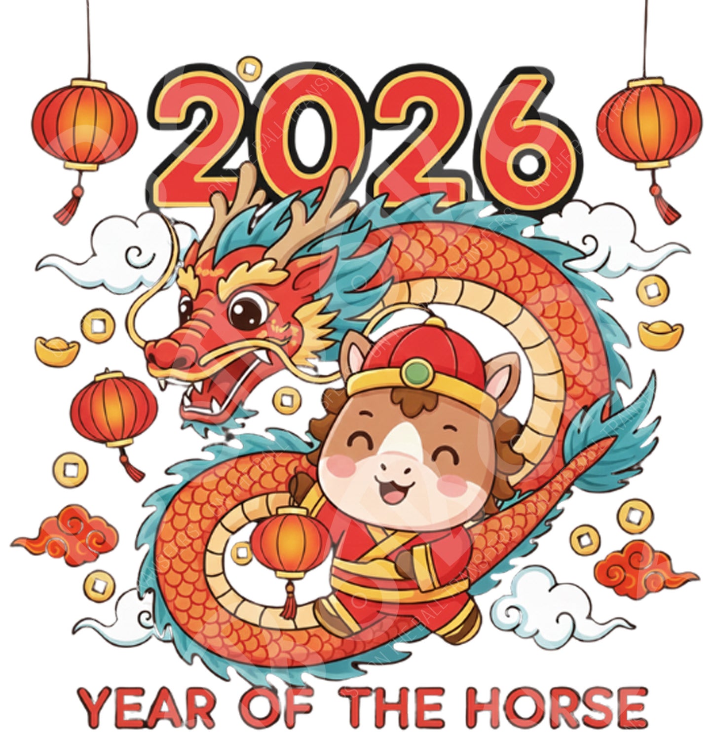 Lunar New Year Cartoon DTF Transfer