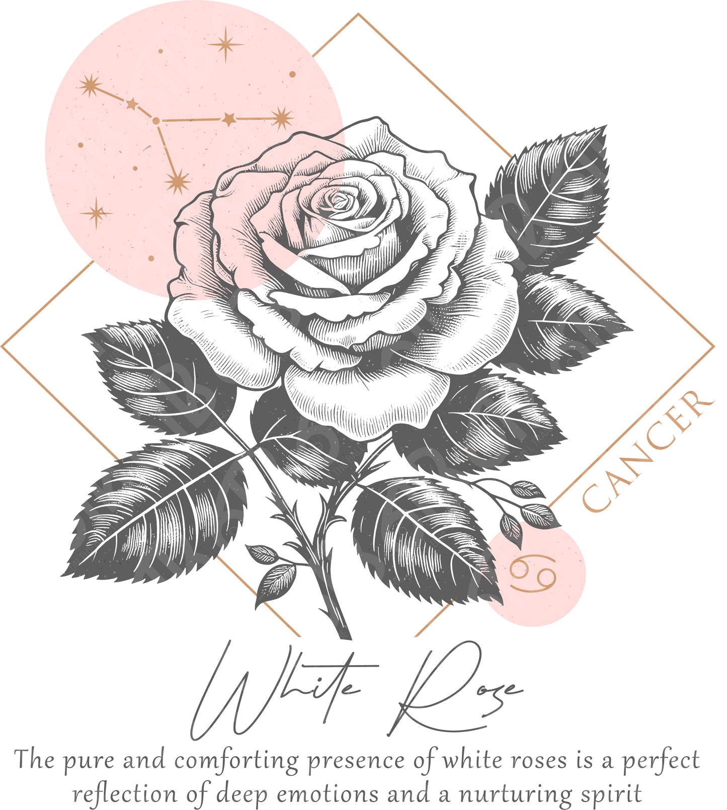 Cancer Zodiac Flowers DTF Transfer