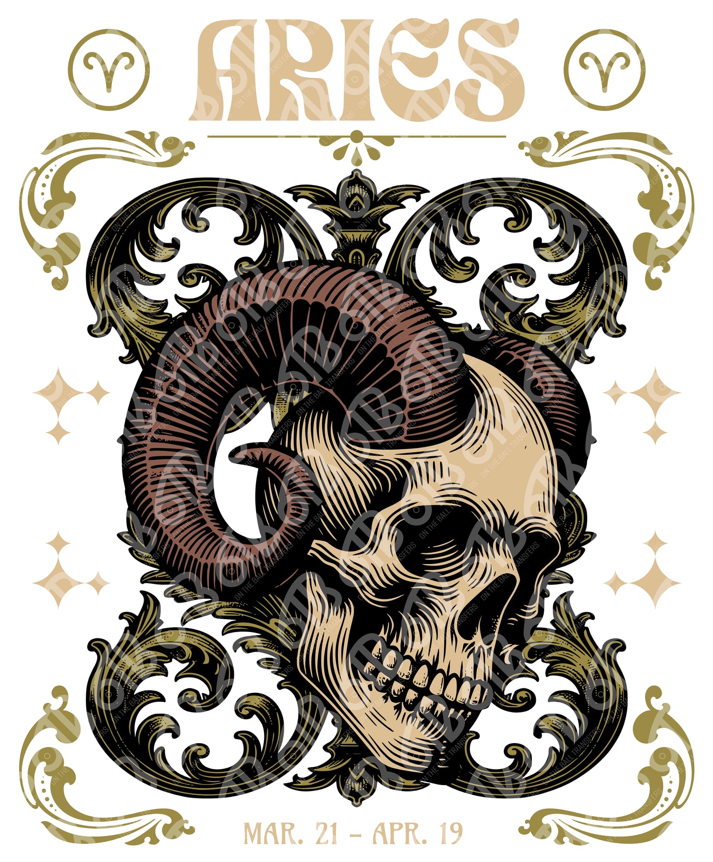Aries Skeleton DTF Transfer