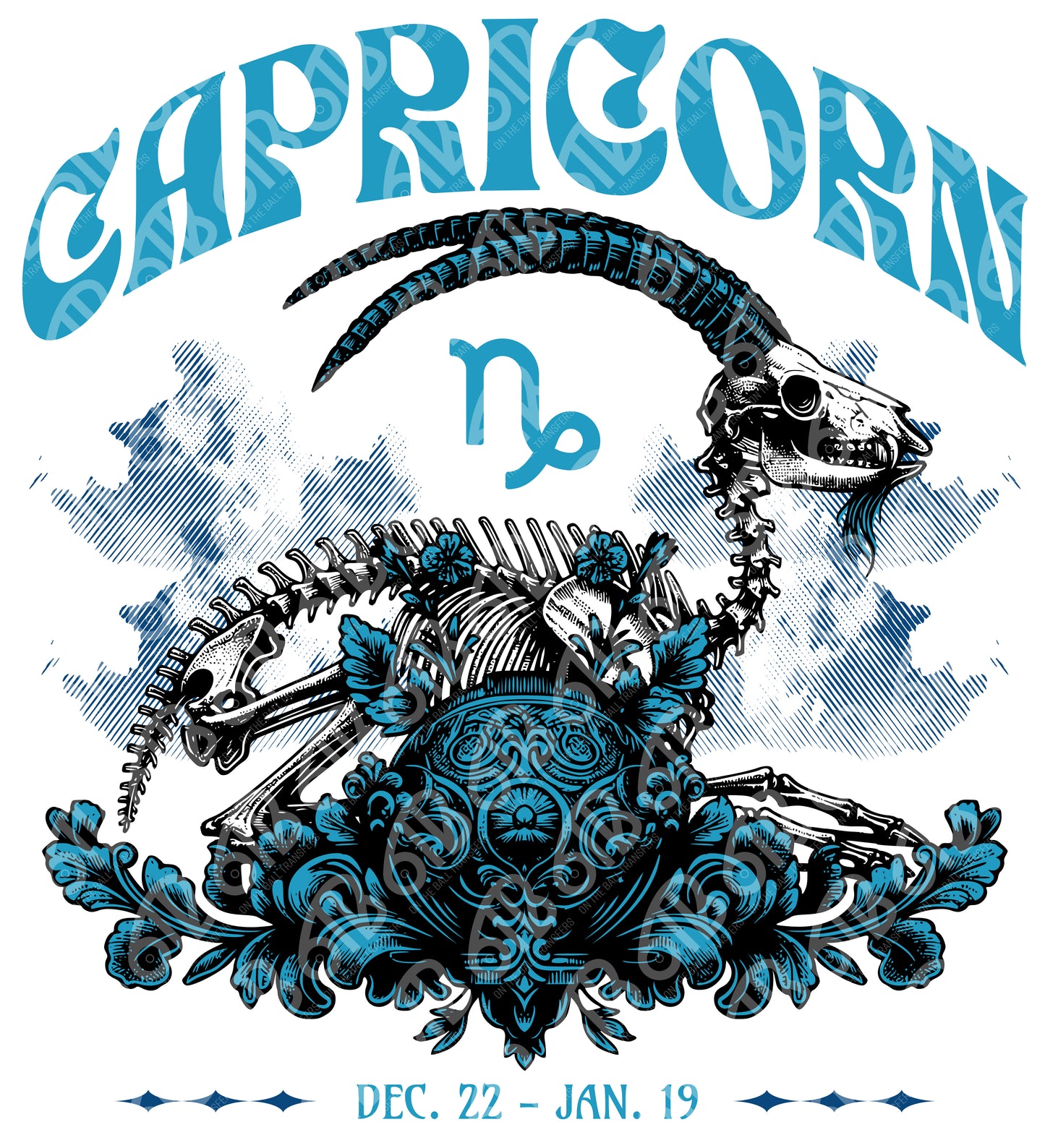Capricorn Skeleton DTF Transfer