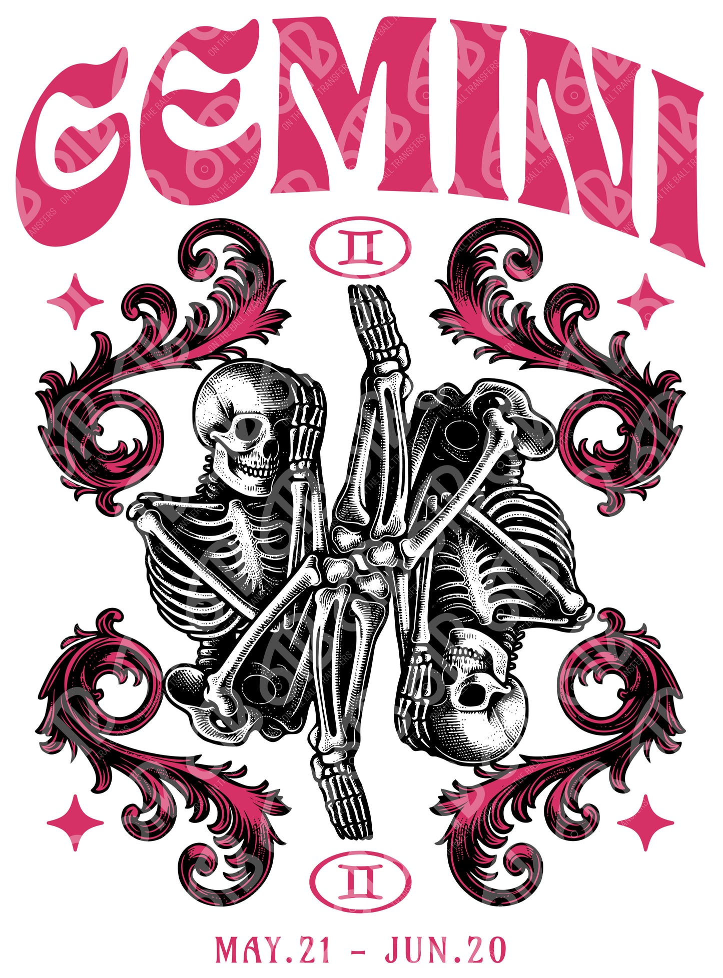 Gemini Skeleton DTF Transfer