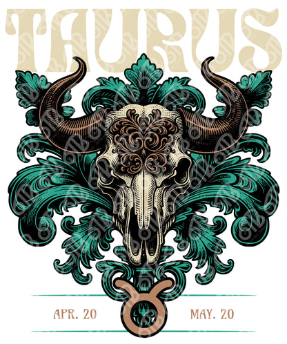 Taurus Skeleton DTF Transfer