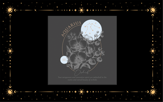 Aquarius Zodiac Flowers DTF Transfer