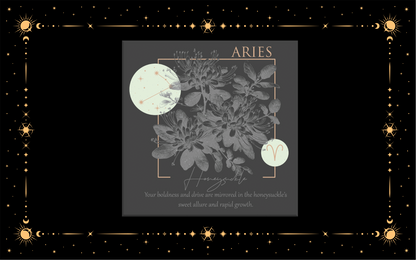 Aries Zodiac Flowers DTF Transfer