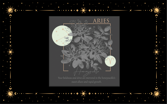 Aries Zodiac Flowers DTF Transfer