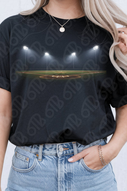 Halftone Baseball Field DTF Transfer