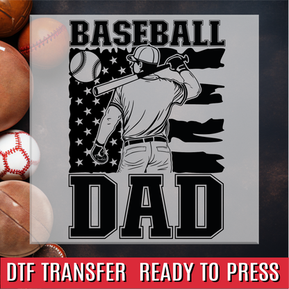 Baseball Dad Flag DTF Transfer