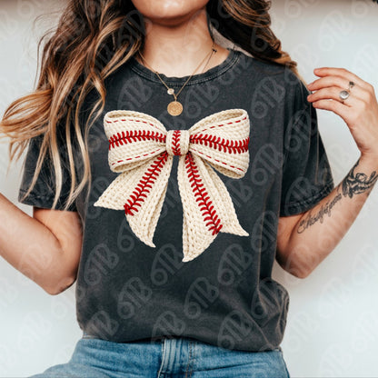 Faux Yarn Baseball Bow DTF Transfer