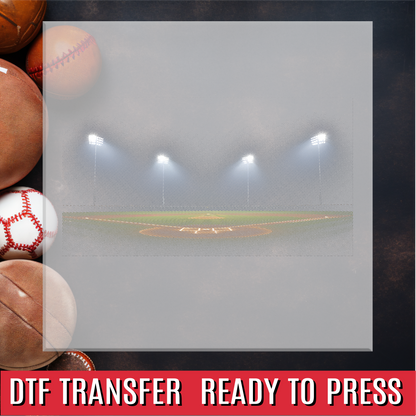 Halftone Baseball Field DTF Transfer