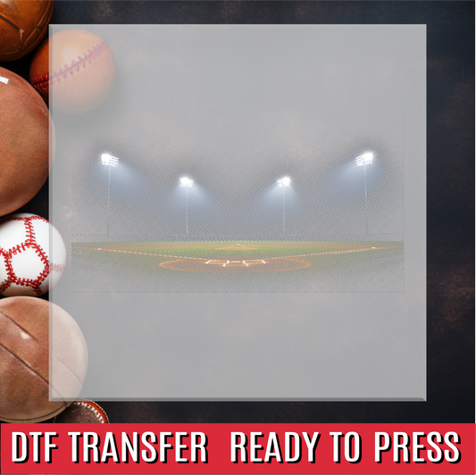 Halftone Baseball Field DTF Transfer