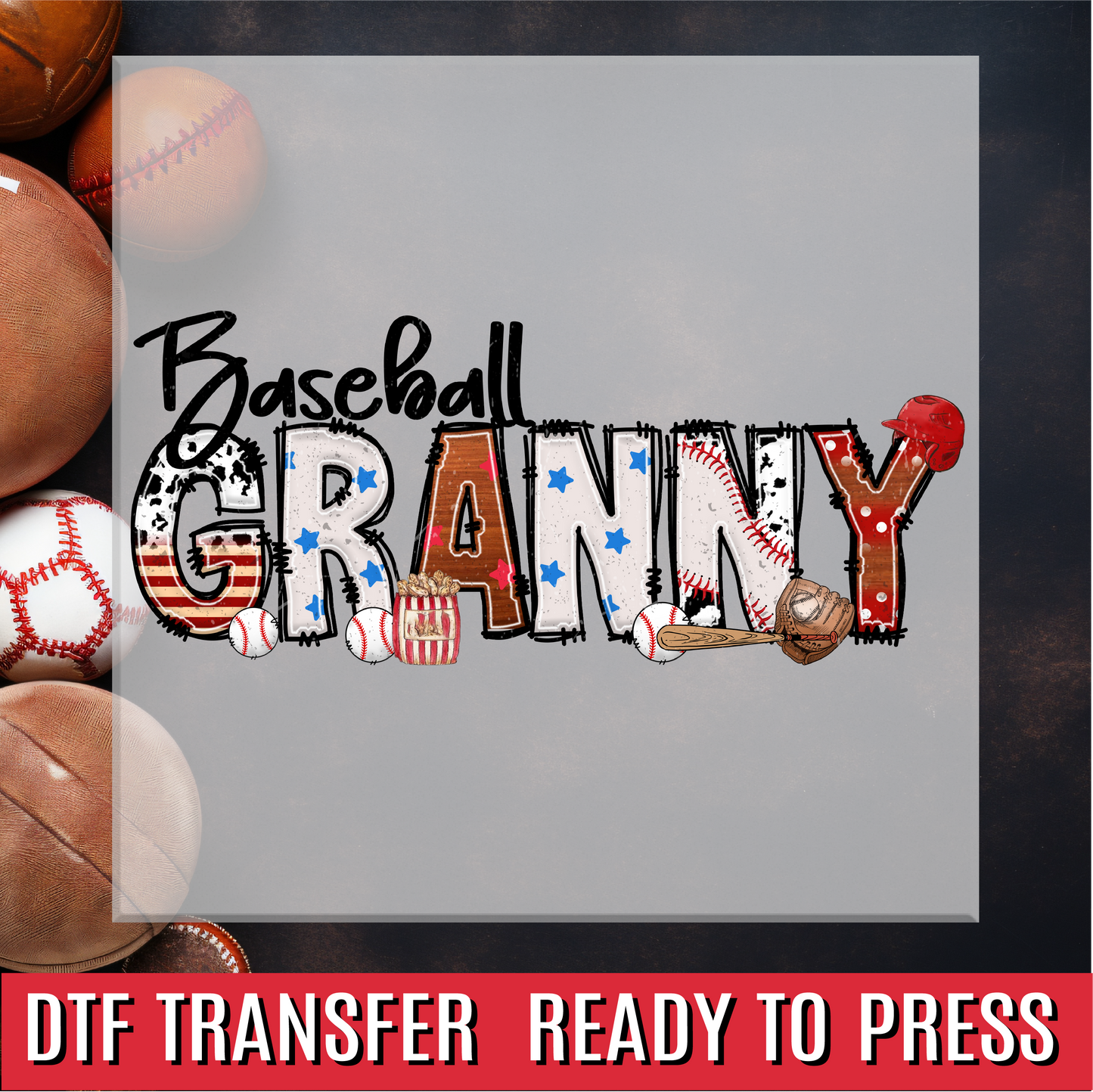 Baseball Family Names DTF Transfer
