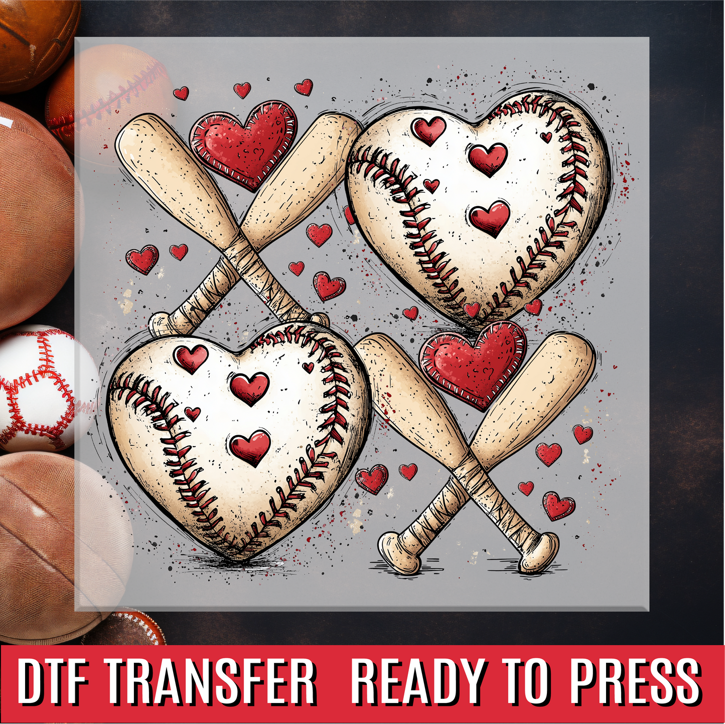 Love Baseball DTF Transfer