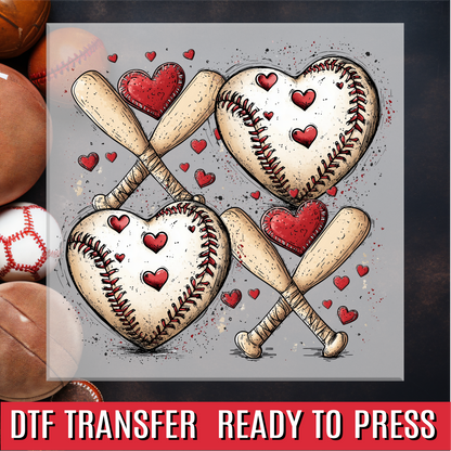 Love Baseball DTF Transfer