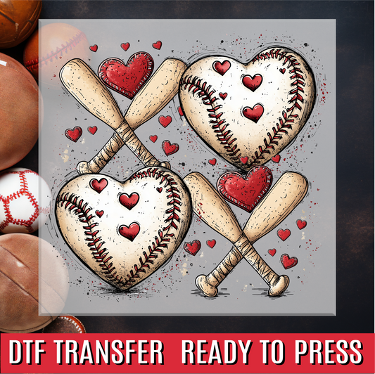 Love Baseball DTF Transfer