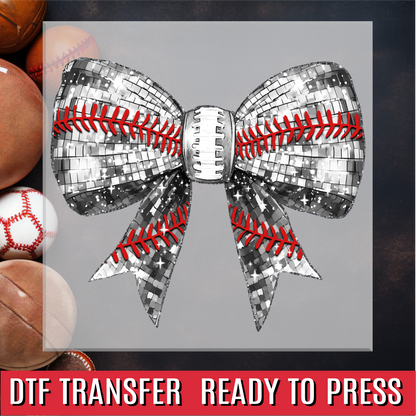 Baseball Bow DTF Transfer