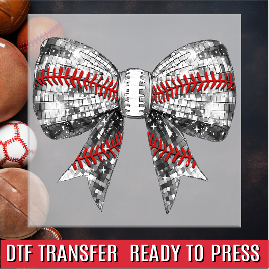 Baseball Bow DTF Transfer