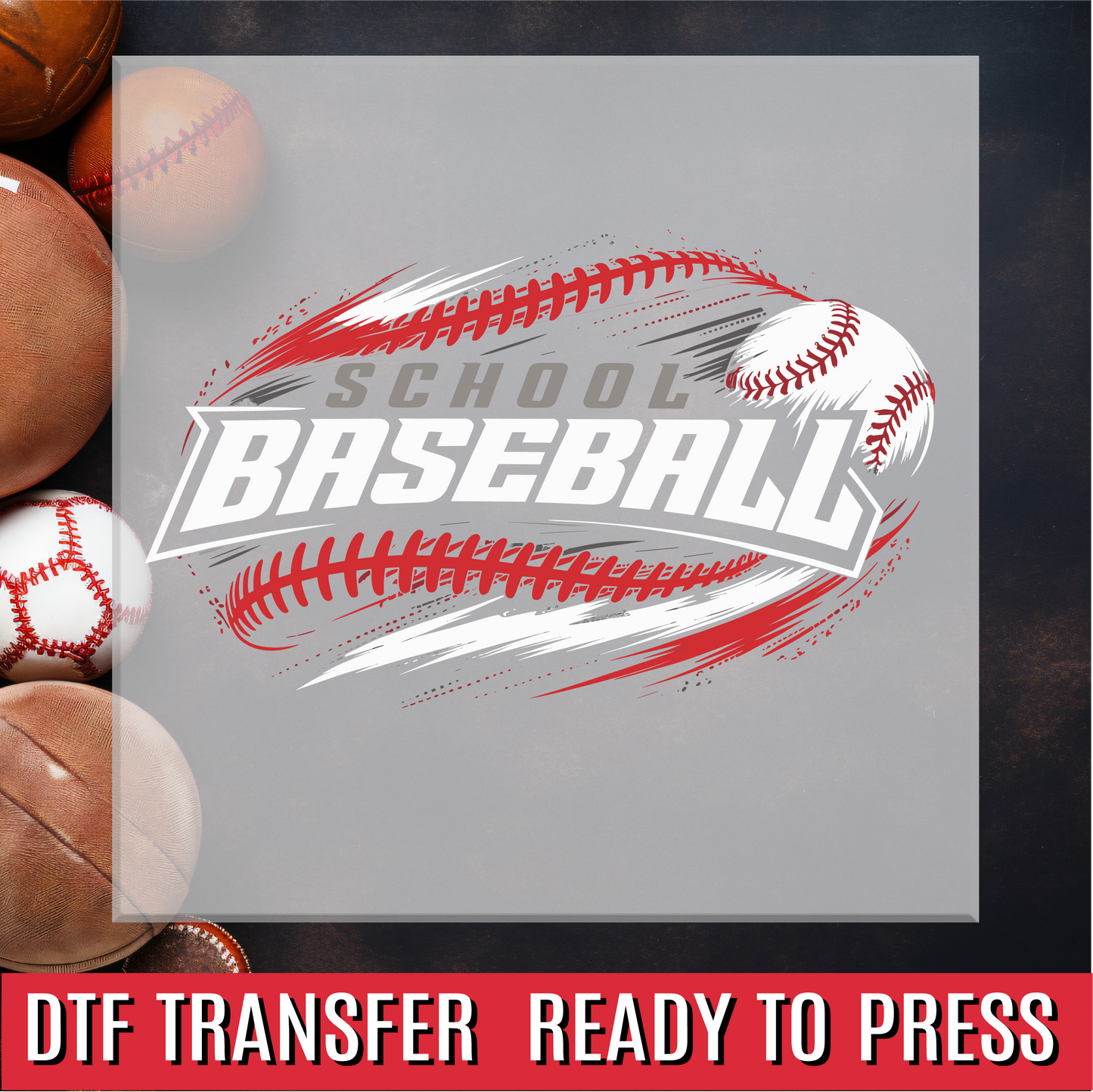 Baseball Swoosh Custom DTF Transfer