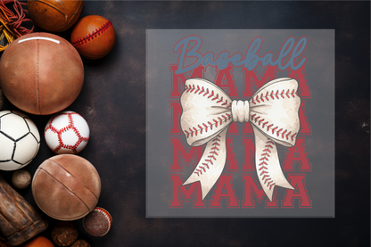 Baseball Mama Bow DTF Transfer