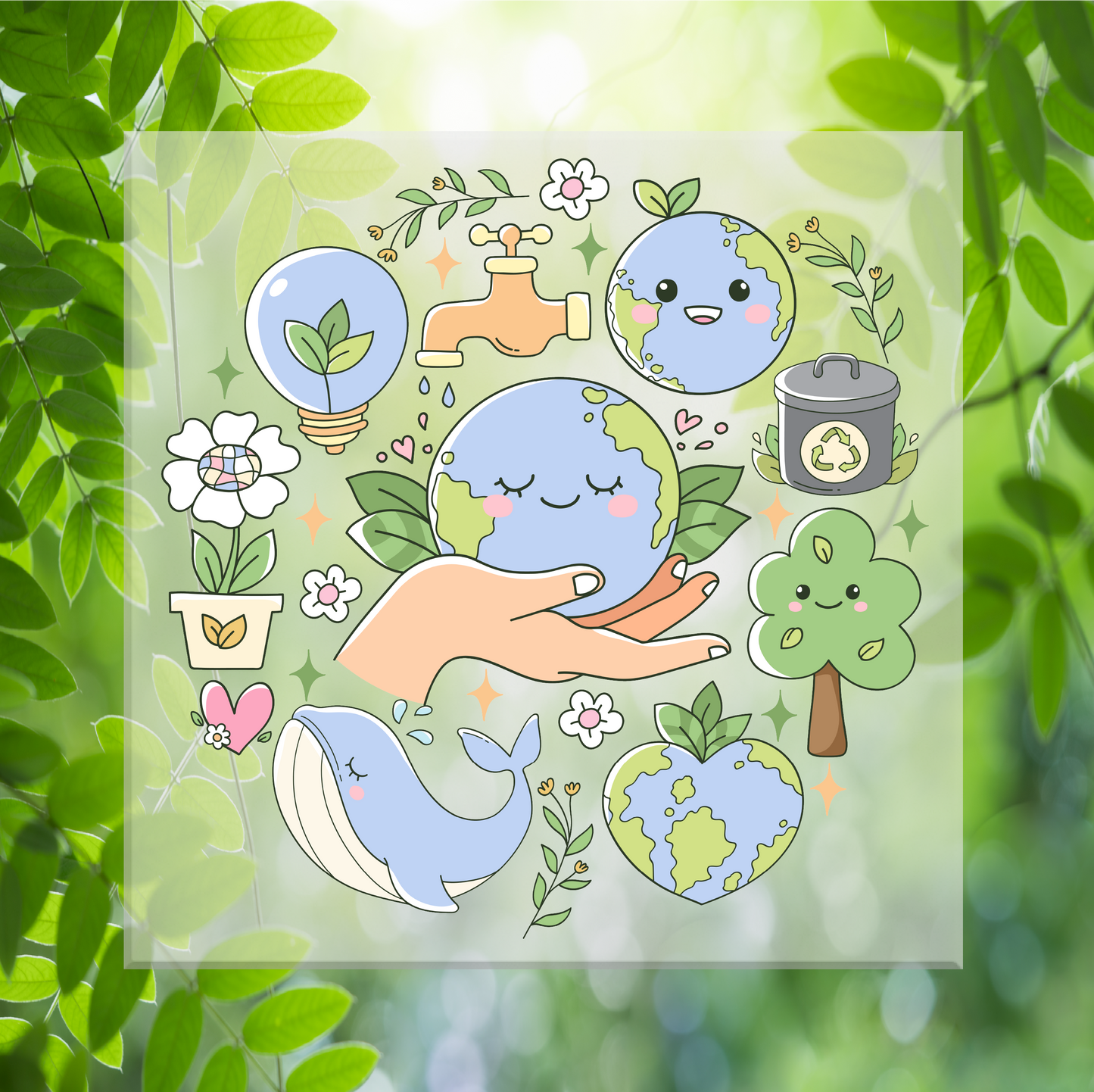 Beautiful Earth Collage DTF Transfer