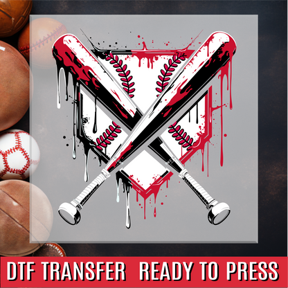 Baseball Home Plate Drip DTF Transfer